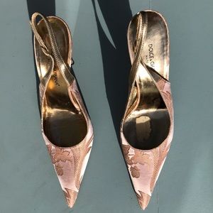 Vintage Dolce & Gabbana pink slingback heels